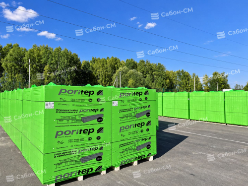 Пеноблоки стеновые Poritep 625х250х500, D500