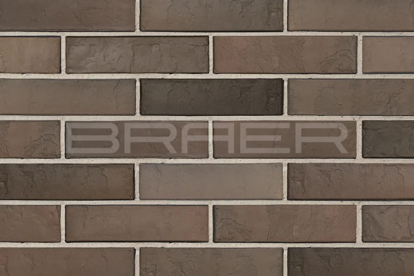 Облицовочный кирпич Браер одинарный 1 НФ Баварская кладка мокко терра, М150-175